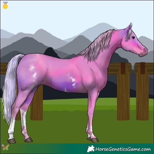 Horse Color:Watercolor White Spotted Silver Brown 