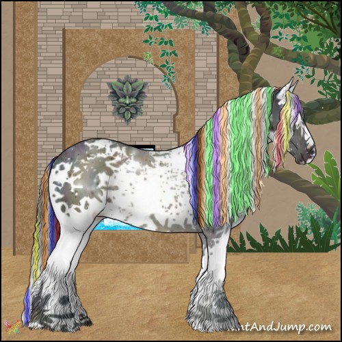 Horse Color:Painted White Spotted Midnight Black Ice 