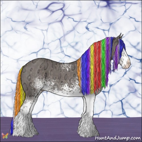 Horse Color:Painted White Spotted Silver Black Ice