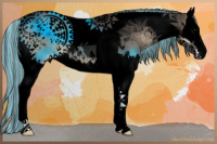 Horse Color:Void Painted Smoky Blue Onyx Splash Tobiano