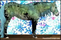 Horse Color:Void Watercolor Blue Onyx Ice Tobiano 