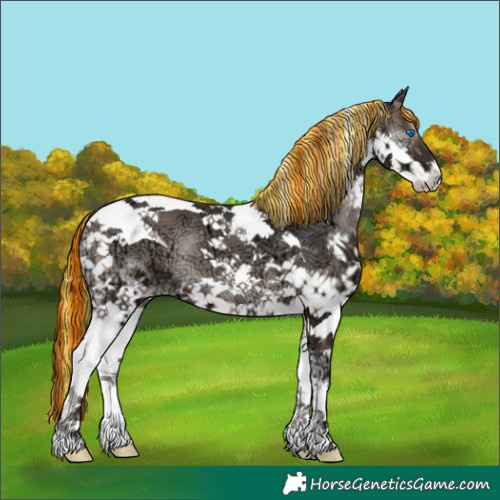 Horse Color:Painted Blue Onyx Ice Splash Tobiano 