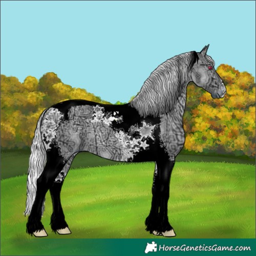 Horse Color:Silver Brown Chinchilla Ice Dun Tobiano 