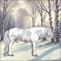 Horse Color:Watercolor Plaid  White Spotted Silver Grullo Chinchilla Ice Pearl Tobiano 