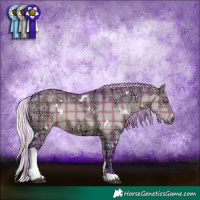 Horse Color:Watercolor Plaid  White Spotted Silver Brown Chinchilla Ice Dun Tobiano 