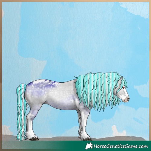 Horse Color:Painted Silver Grullo Chinchilla Splash Tobiano Rabicano