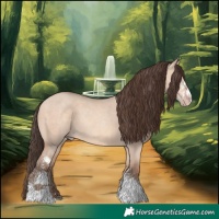 Horse Color:Amber Champagne Dun Sabino 