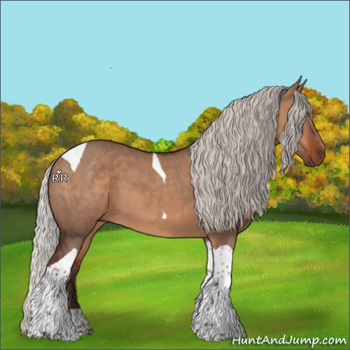 Horse Color:Silver Brown Dun Tobiano 