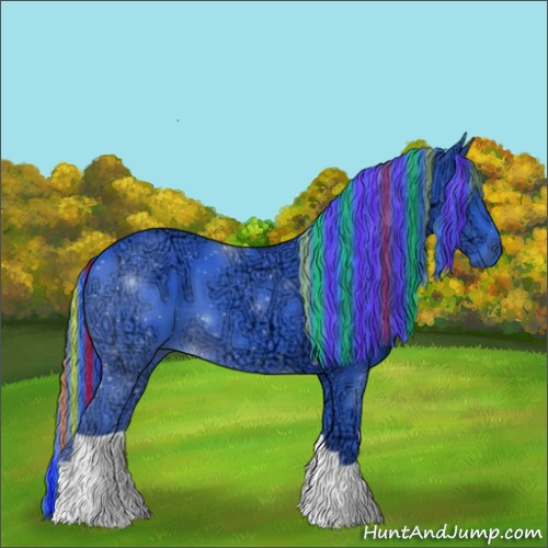 Horse Color:Painted Watercolor Black Ice 
