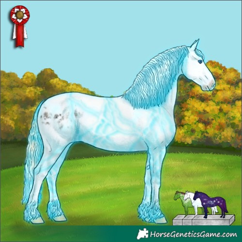 Horse Color:Thunderstruck Grullo Ice Pearl Splash Tobiano Varnish