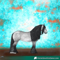 Horse Color:Brown Chinchilla Roan Dun