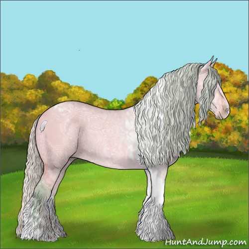Horse Color:Watercolor Silver Bay Ice Roan Dun Tobiano Rabicano