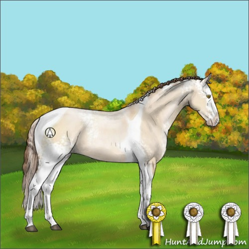 Horse Color:White Spotted Brown Pearl Dun Splash Tobiano 