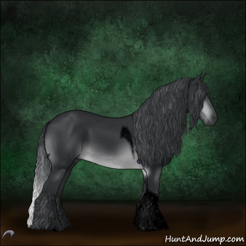 Horse Color:Void Brown Chinchilla Roan Tobiano 