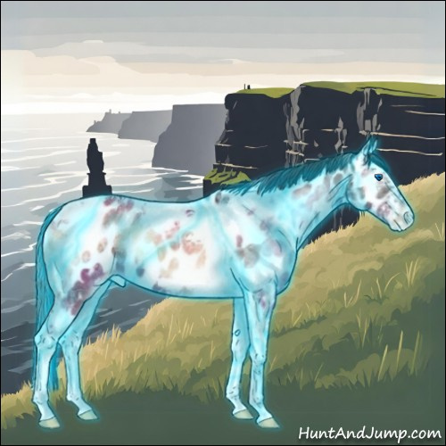 Horse Color:Thunderstruck Bay Ice Onyx Splash Tobiano Frame Near Leopard 