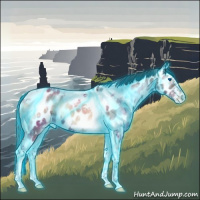 Horse Color:Thunderstruck Bay Ice Onyx Splash Tobiano Frame Near Leopard 
