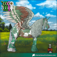 Horse Color:Watercolor White Spotted Silver Brown 