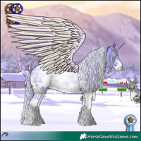 Horse Color:Watercolor White Spotted Silver Brown Chinchilla Ice Sabino 