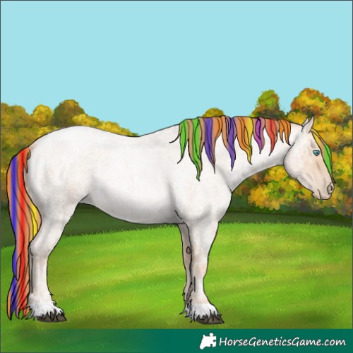 Horse Color:Painted Buckskin Ice Roan Pearl 