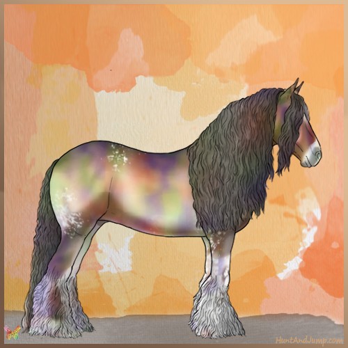 Horse Color:Nacre White Spotted Liver Red Onyx 