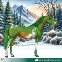 Horse Color:Watercolor Bay Tobiano Frame 