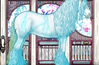 Horse Color:Thunderstruck White Spotted Gold Champagne Ice Tobiano Frame 