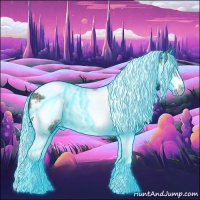 Horse Color:Thunderstruck Silver Amber Champagne Ice Splash Tobiano Frame