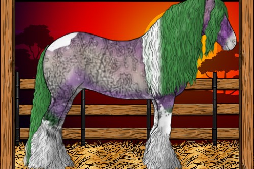 Horse Color:Watercolor Bay Ice Onyx Tobiano Appaloosa 