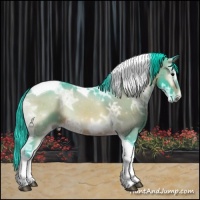 Horse Color:Watercolor Bay Ice Onyx Tobiano 