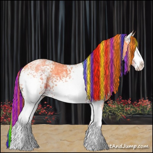 Horse Color:Painted Watercolor White Spotted Liver Chestnut Ice Sabino