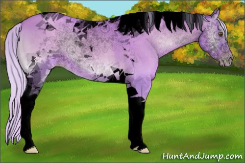 Horse Color:Void Watercolor Silver Classic Champagne Onyx Tobiano Rabicano