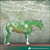 Horse Color:Watercolor Silver Brown Ice Sabino Tobiano
