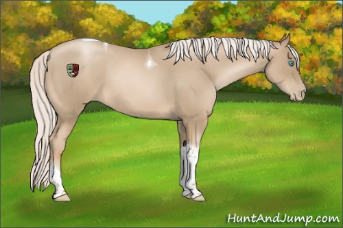 Horse Color:Silver Smoky Blue Roan Pearl Tobiano