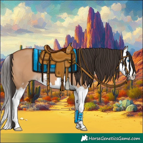 Horse Color:Bay Dun Sabino Splash 