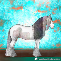 Horse Color:Platinum Nacre Bay Roan Splash Tobiano 