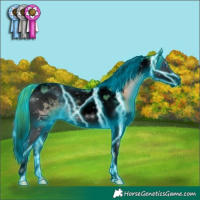 Horse Color:Void Thunderstruck Watercolor Blue Onyx Splash Tobiano 