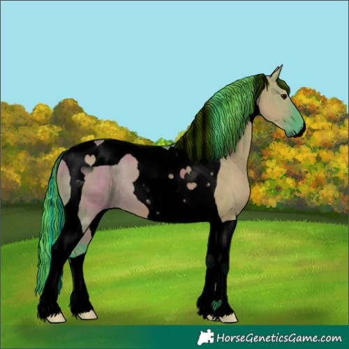 Horse Color:Void Painted Watercolor Grullo Tobiano Brindle