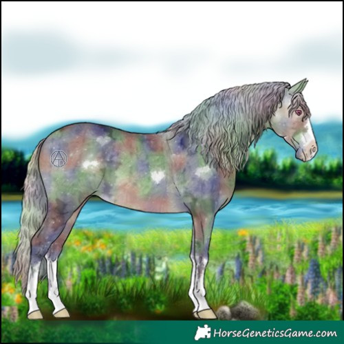 Horse Color:Nacre Silver Brown Chinchilla Ice Dun Brindle 
