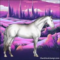 Horse Color:Gray Classic Champagne Tobiano Varnish 