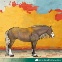 Horse Color:Silver Brown Dun Sabino Rabicano 