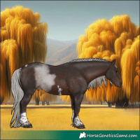 Horse Color:Silver Brown Sabino Tobiano 