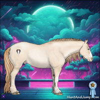 Horse Color:Gold Champagne Pearl Dun Rabicano and Gold Champagne Pearl Dun Rabicano