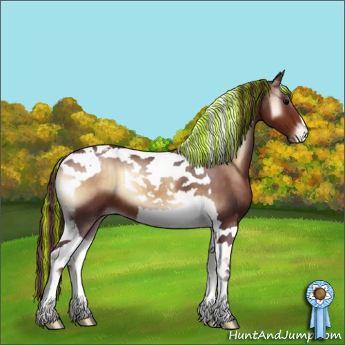 Horse Color:Painted Chocolate Brown Onyx Tobiano Varnish 