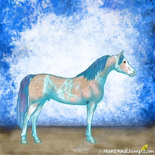 Horse Color:Painted Thunderstruck White Spotted Brown Ice Dun Splash 