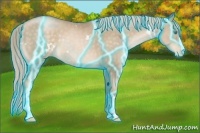 Horse Color:Thunderstruck White Spotted Chocolate Palomino Pearl 