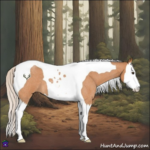 Horse Color:Silver Bay Roan Splash Tobiano 