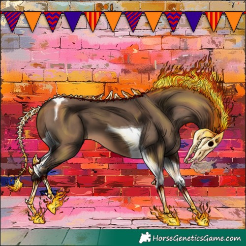 Horse Color:Brown Dun Tobiano 