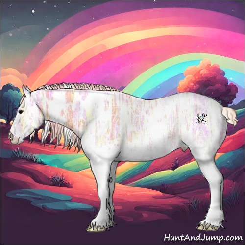 Horse Color:Watercolor White Spotted Silver Black Ice Rabicano 