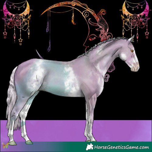 Horse Color:Watercolor White Spotted Silver Classic Champagne Sabino 