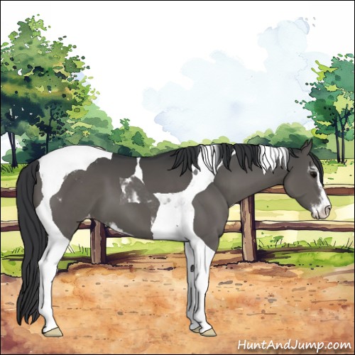 Horse Color:Black Sabino Tobiano Appaloosa 